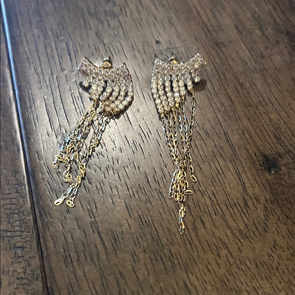 Elegant Gold and Silver Dangle Earrings